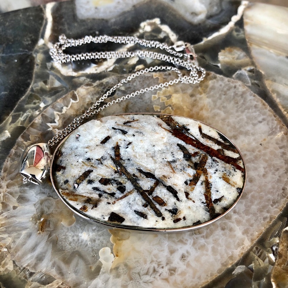 Sterling Silver Astrophyllite Pendant - Picture 2 of 7